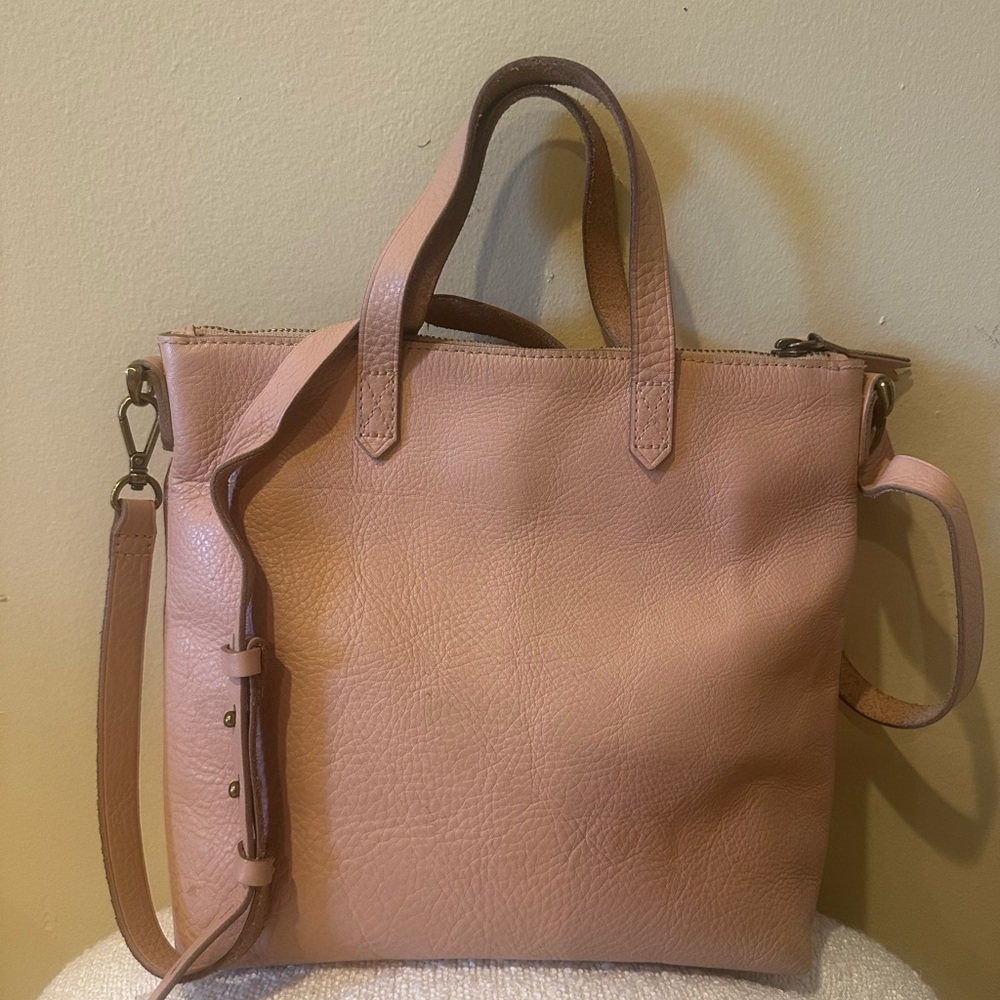 Madewell Zip-Top Transport Blush Leather Crossbody